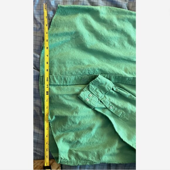 Linea Rosso Signature Button Shirt Mens Large Green Linen Cotton Blend - Picture 5 of 6